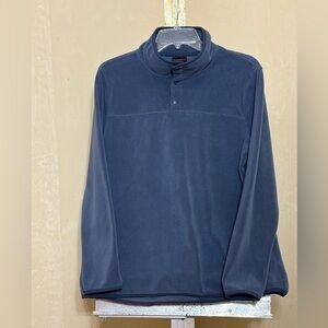 32*HEAT NAVY SNAP NECK FLEECE PULL OVER JACKET SZ MEDIUM